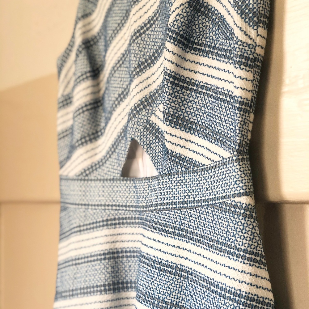 CeCe Blue/White Cutout Dress